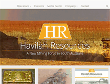 Tablet Screenshot of havilah-resources.com.au